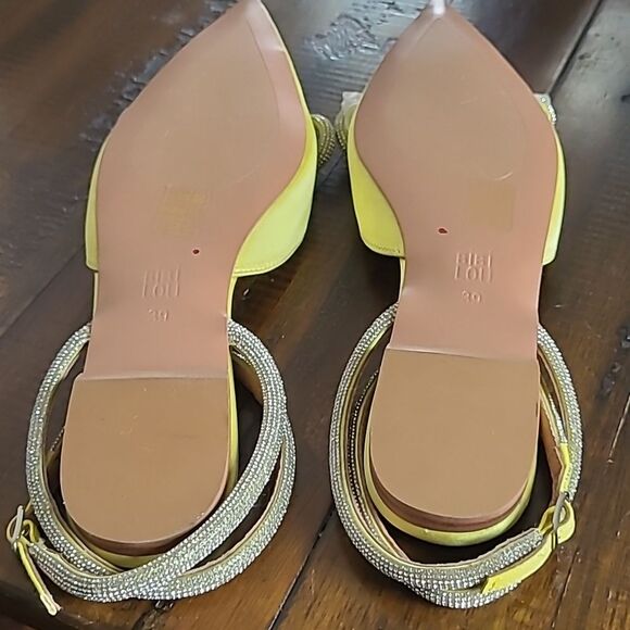 Bibi Lou For Anthropologie Sparkle Bow And Ankle Wrap Strap Flats Size 8 NWOT - Picture 4 of 5